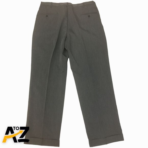 Haggar Black Label Mens Dress Pants Size 36x30 Gray Pockets Button Zip Up - Picture 2 of 13